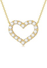 nice love heart cubic zirconia gold baby necklace